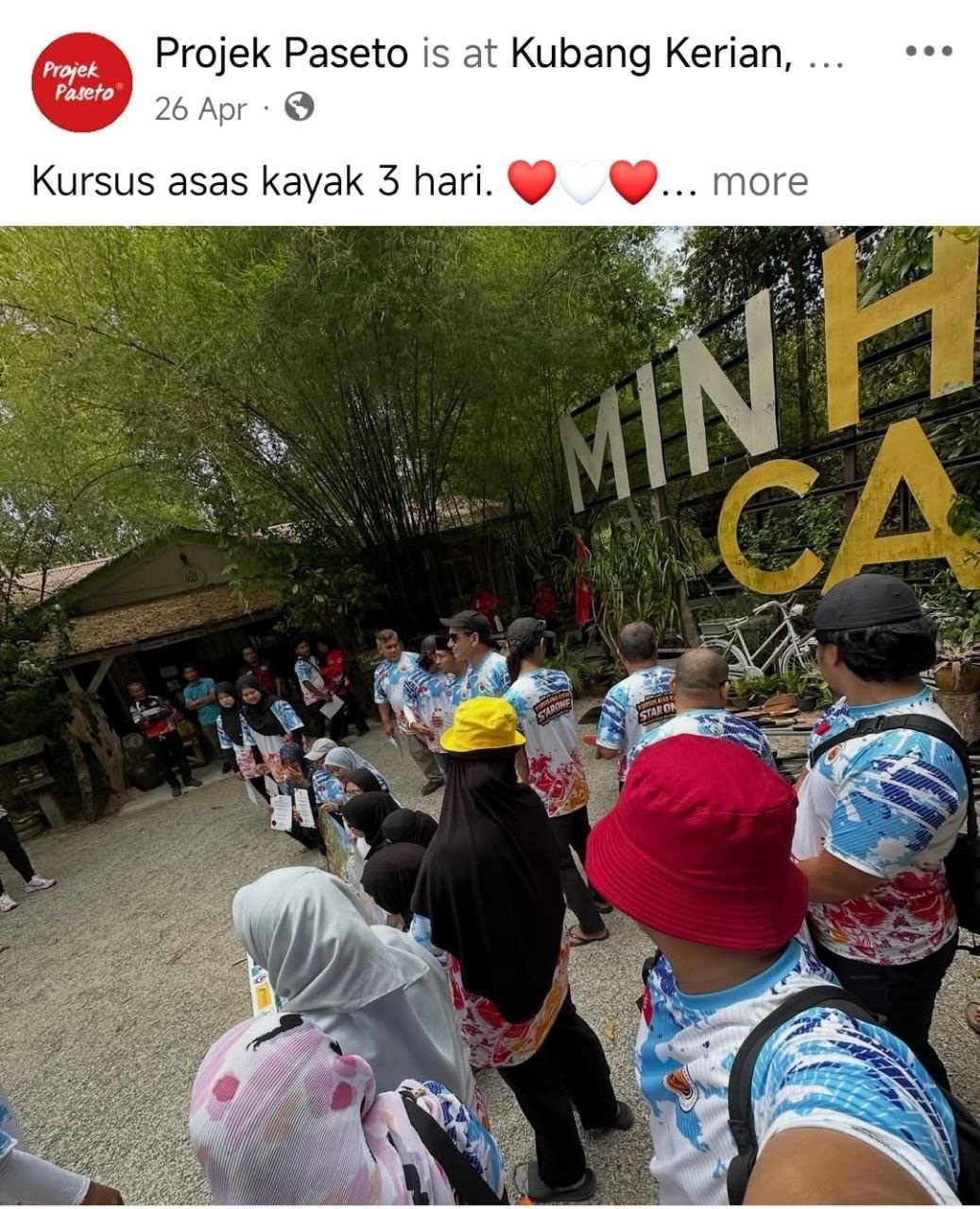 Aktiviti kayak Projek Paseto